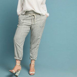 Anthropologie Seashore linen tie waist pants XL